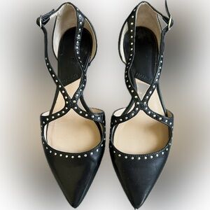 Mango Black Strap Flats